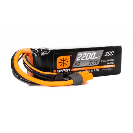 2200mah 3S 11.1V Smart LiPo 30C IC3, Spektrum, SPMX22003S30