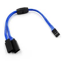 Yeah Racing 60-Core Y-Harness High Current Servo Extension Lead (Blue) (JR/Futaba Plug) (150mm) YEA-WPT-0154DB