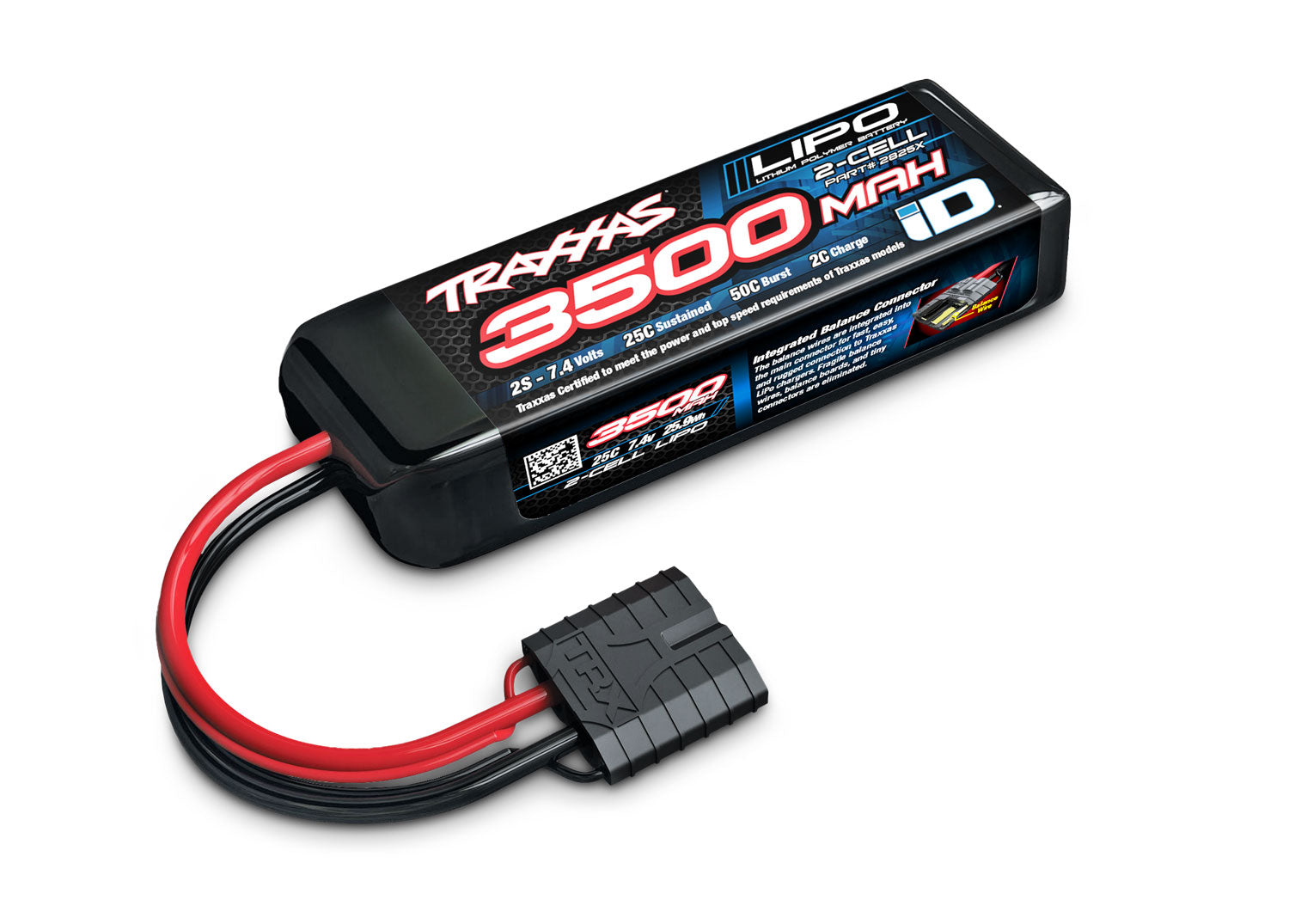 3500mAh 7.4V 2S 25C LiPo Battery, Traxxas, #2825X, Mini Maxx, Mini SRT