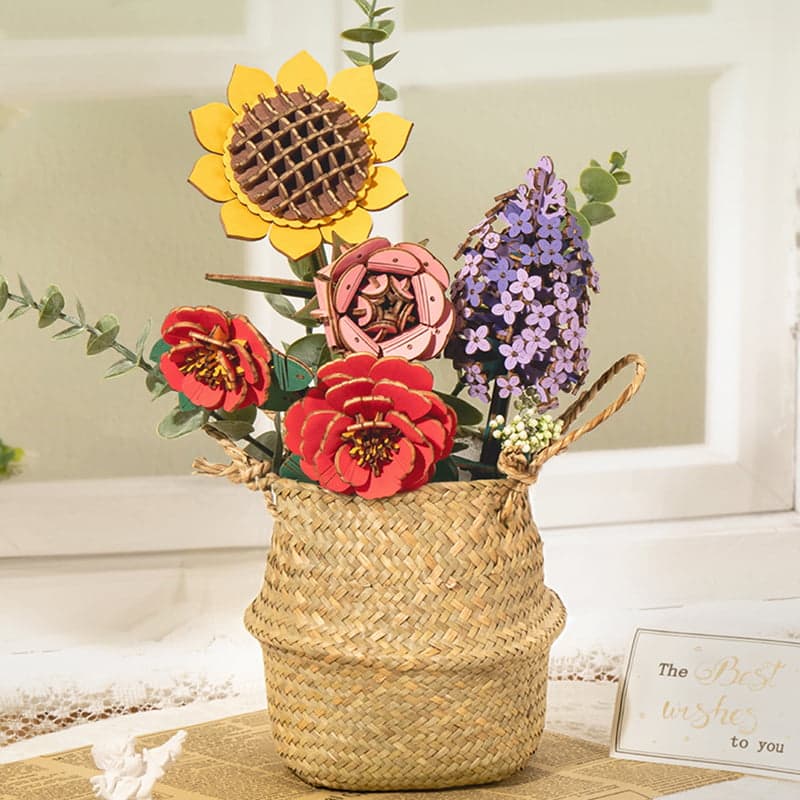 Wooden Flower Bouquet 3D Wooden Puzzle Robotime TW01H