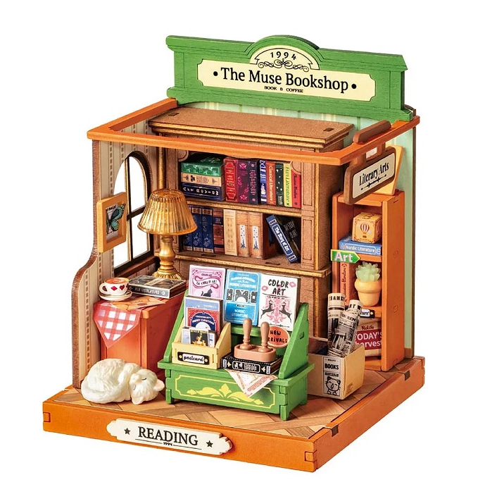 The Muse Bookshop, Super Mini Houses - Little Warm Spaces Robotime DS040